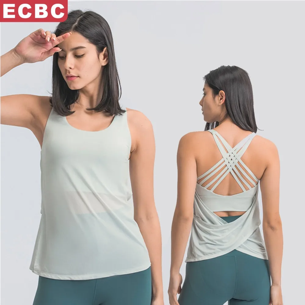 New Align Exercise Clothing For Women Running Vest Sports Blouse With Breast Pad Loose Breathable Workout Yoga Top