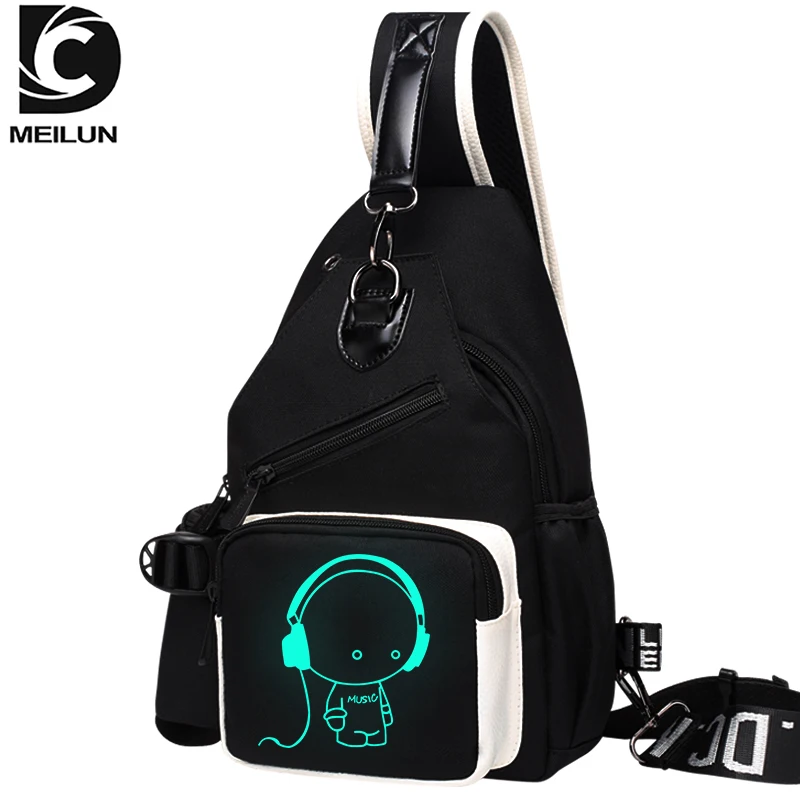 
DC.meilun Multifunction luminous Crossbody Men Bags Style Shoulder Bag Men Sling Single Chest Bag Outdoor 