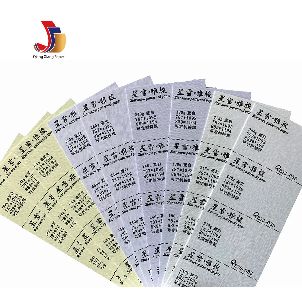 Qiang Qiang paper Factory custom eco white Embossed paper for Luxury box