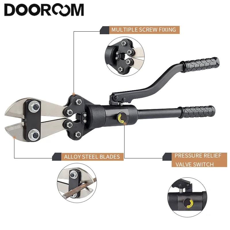 DOOROOM 4-16mm Olecranon Bolt Cutters Shear Locking Steel Wire Large Pliers Vigorously Destroy Steel Hydraulic Shearing Pliers