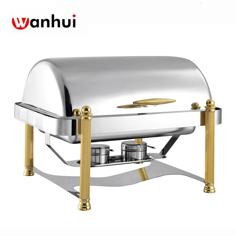 Best price Stainless Steel Round roll Top buffet food chafing dish warmer for sale