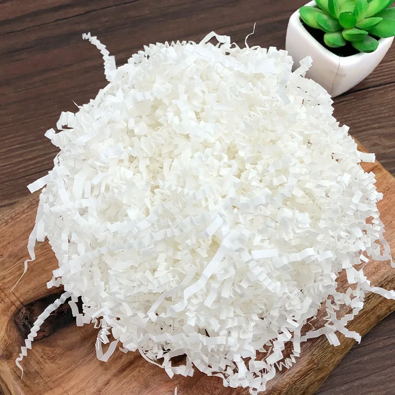 Green Crumpled Crinkle Cut Paper Filler Wholesale Eco Packing Gift Wrapping Paper Shipping Bulk Shredded Paper