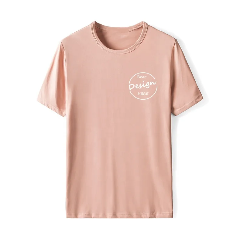 Wholesale Workout Custom Men Manufacturers Summer Streetwear Solid Color Unisex T Shirts Blank Silk Black Casual T Shirt