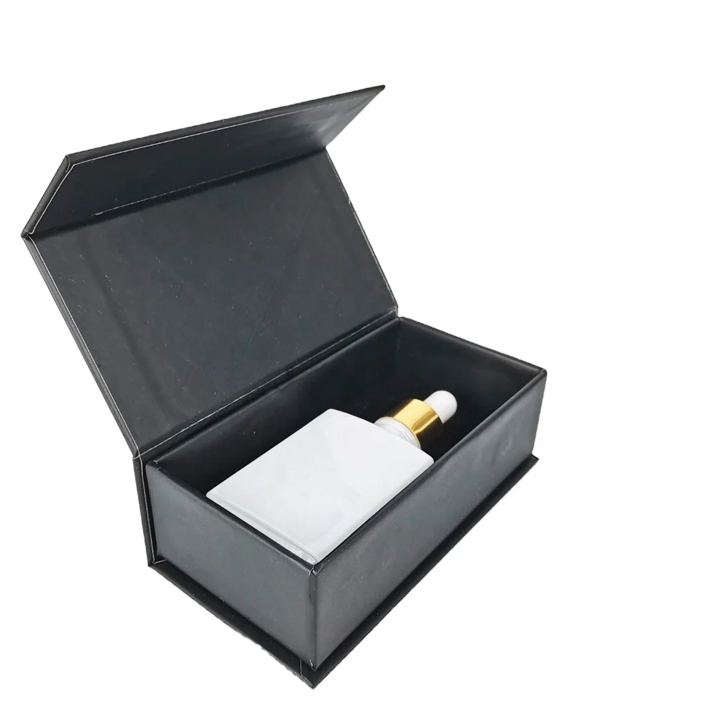 High quality white wholesale customized gold foil logo printed gift packaging book shape mganetic box with foam insert