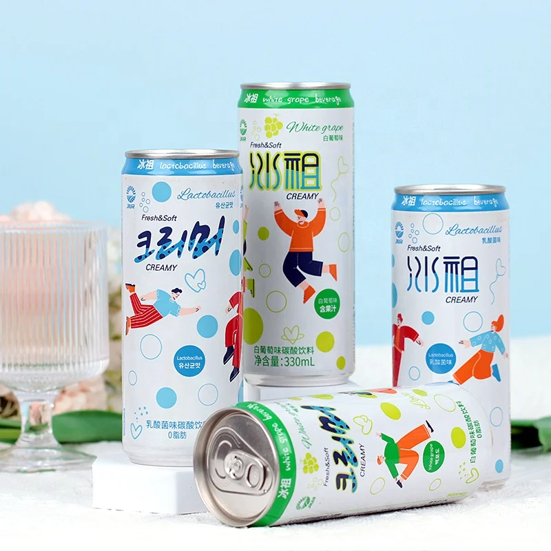 JIUR New Flavors 330ml whitegrape drink manufacturer carbonated drinks china can drinks for sale