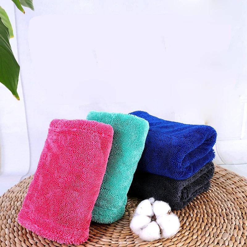 Car towel 1200gsm car drying towel gray wholesale drying microfiber towels car detailing Double Twisted Detailing Clean Wash