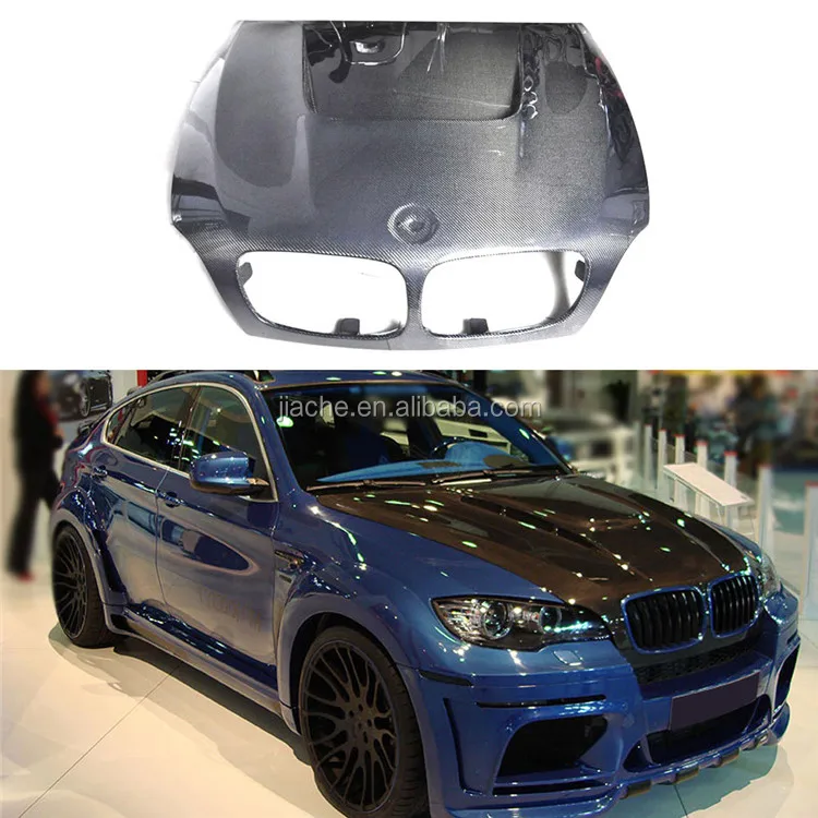 
Carbon Fiber Front Engine Hood Vent Bonnet Cover For BMW X5 E70 X6 E71 2007-2013 body kits Car styling 
