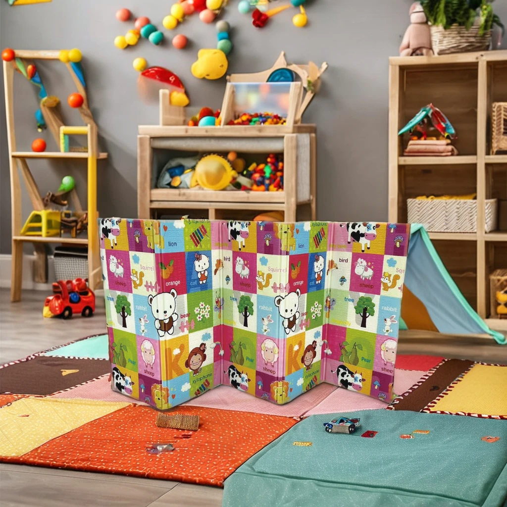 Premium XPE Foam Play Mat Soft Waterproof Educational Crawling Floor Carpet for Home Use Picnics Featuring Fun Cartoon Pattern