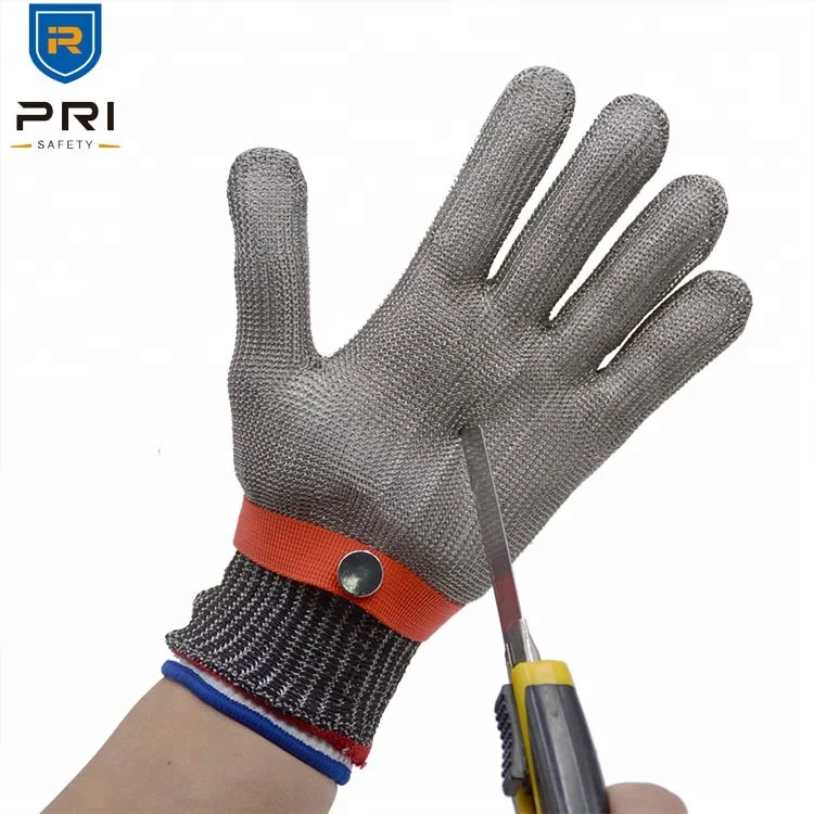 PRI animal handling butcher chainmail cut resistant protect butcher steel esd cut resistant gloves
