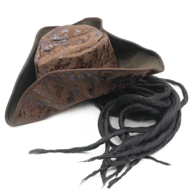 Wholesale Halloween Headpiece Pirates Captain Hat wig adult role playing Pirates of the Caribbean Hat character Jack played
