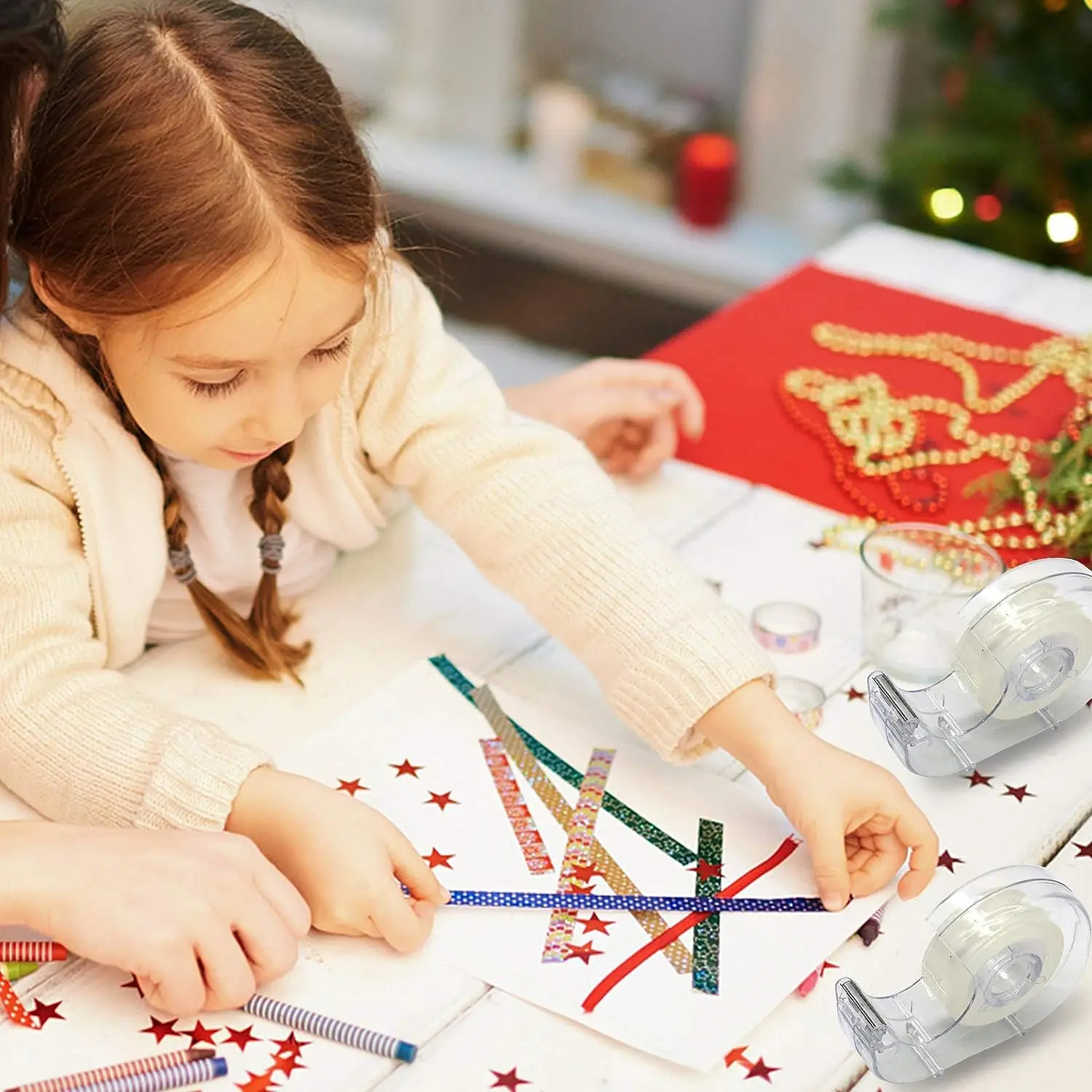 Eco-friendly Office Stationery cute tape dispenser mini clear plastic tape dispenser