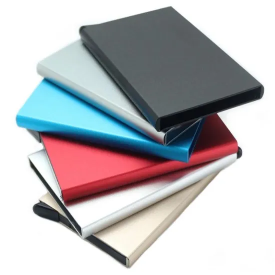 Free Sample Aluminium Alloy Custom Logo Wallet RFID Money Clip  Card Holder For Women