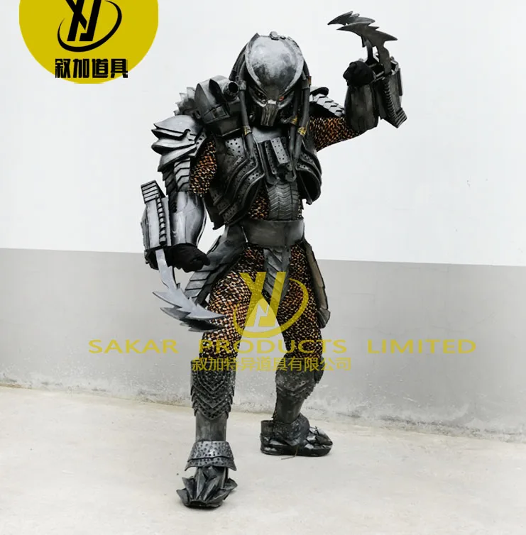 Customized Handmade Predator Costume Fiberglass Cartoon Life Size Alie ns For Sale