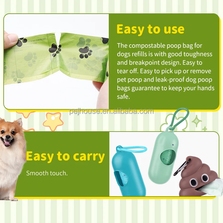 Biopet Biodegradable Pet Garbage Bag Corn Starch PLA Compostable Vest Style Cat Dog Poop Trash Bags Outdoor Pets Litter Bags