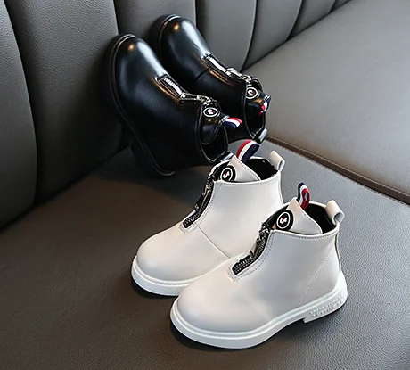 Ботинки-мартинсы для девочек, сезон осень-зима 2020, Нескользящие, Корейская версия, детская модная обувь принцессы, кожаные ботинки