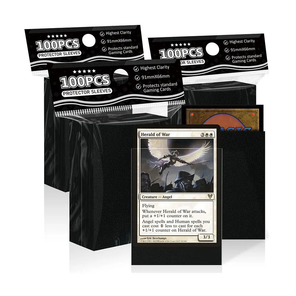 100 шт. TCG/CG/MTG/YUGIOH однотонная игровая матовая карточная защита 66*91 мм