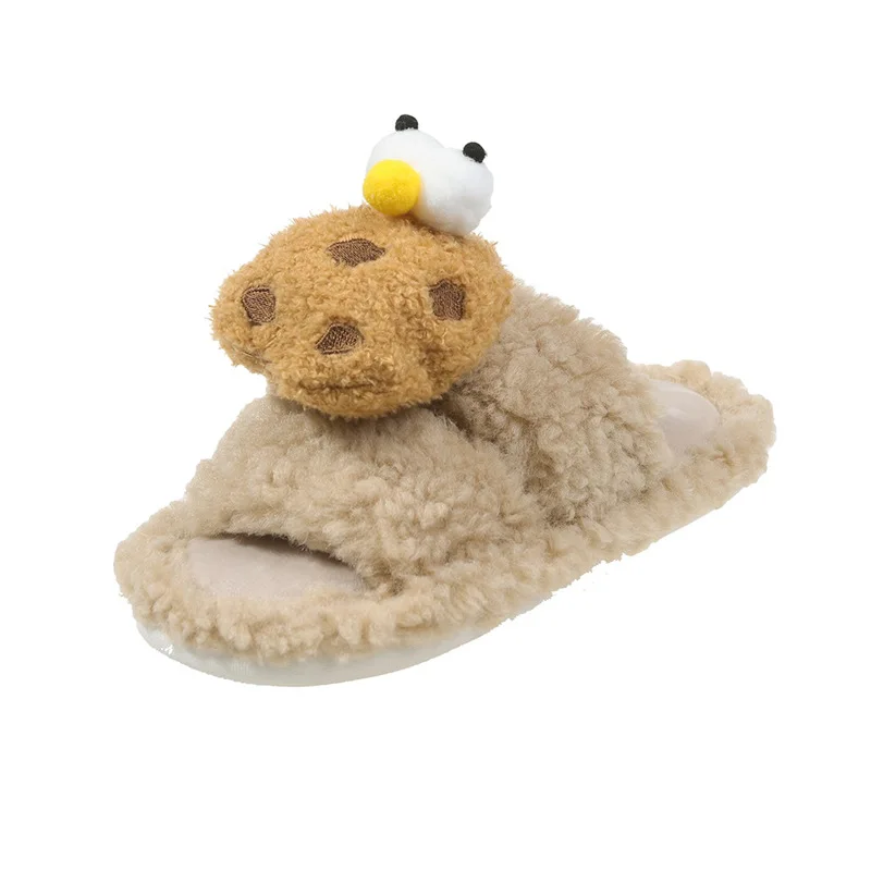 Cookies Plush Slippers Anti-Skid Cute Cookies Slippers Soft Food House Women Man Shoes Comfortable Outdoor Winter Slippers