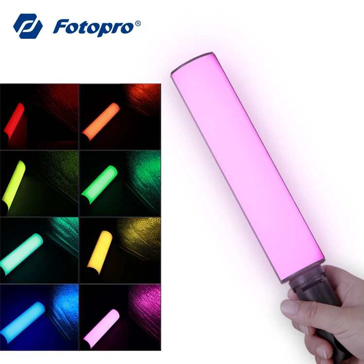 Fotopro Drop Shipping Photography Adjustable Dimmable Colorful RGB Handheld Light Tube LED Light Stick
