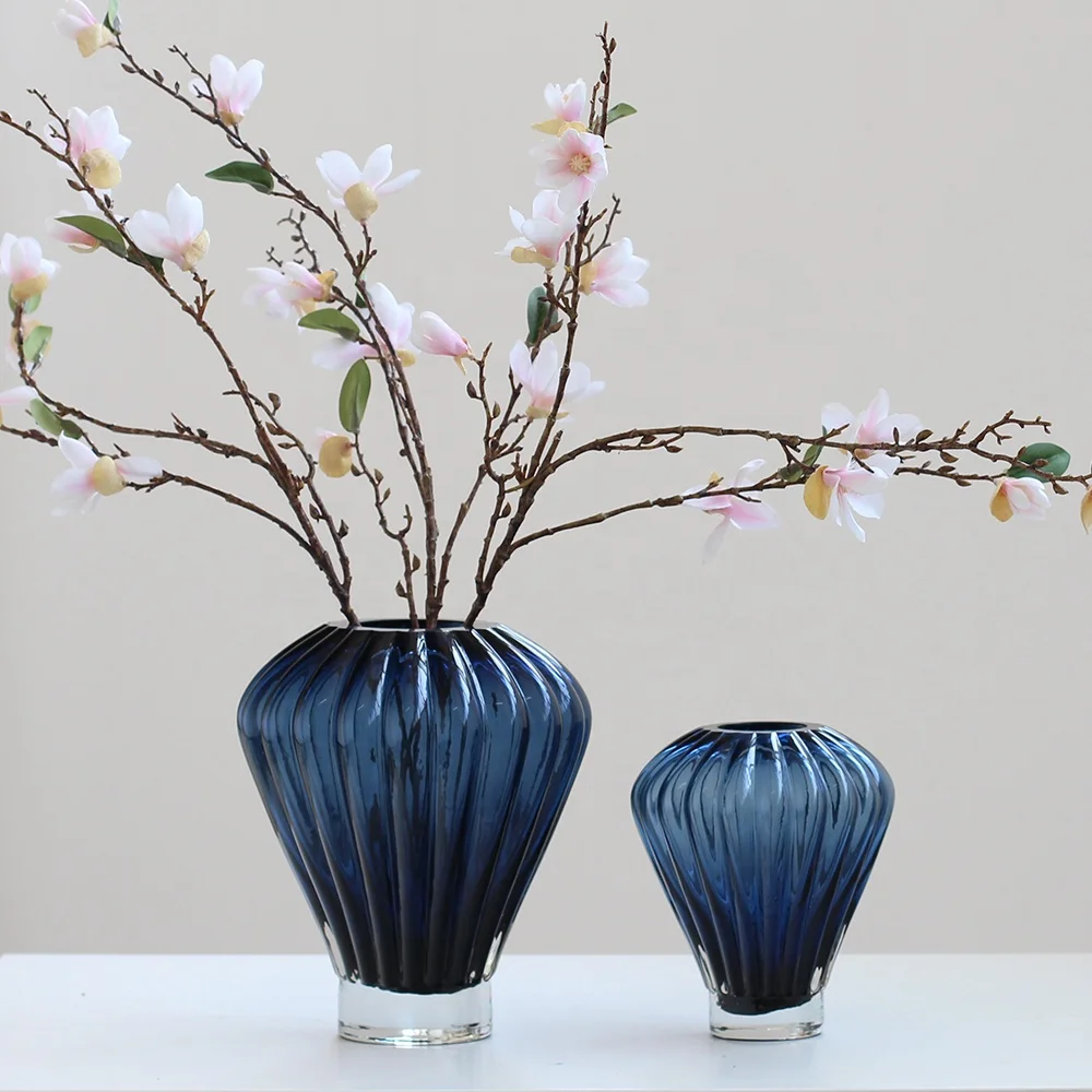Bixuan Handblown Solid Color Glass Flower Arrangement Vase Unique Colorful Hot Balloon Shape Table Decor Centerpiece Vases