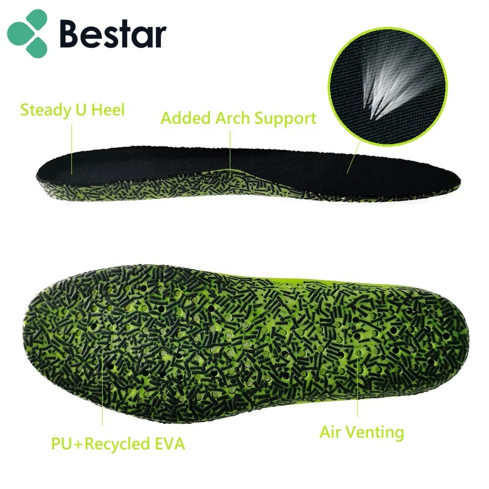 PU eco-friendly insole high quality breathable recycled EVA sport insole comfort arch recycled ethyl acetate shoe insert