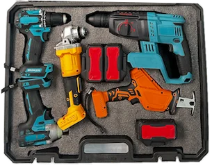 High Quality Factory Made Combo Power Tools 5 Kits Tool Set Cordless Impact Wrench Angle Grinder Hammer Drill Set