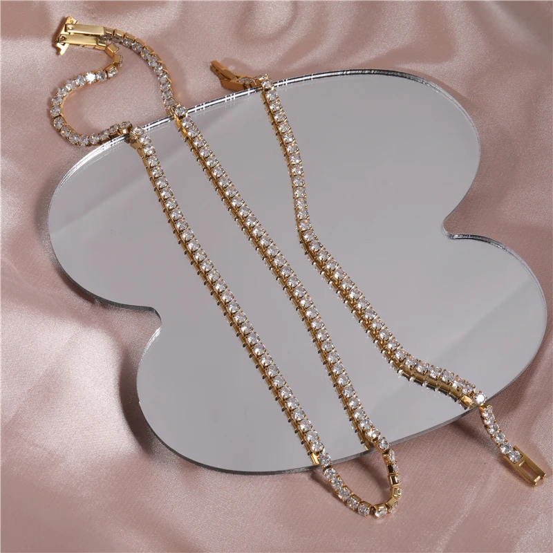 Waterproof & Tarnish Free 18K Gold Plated Luxury  Zirconia Pave Stainless Steel  Necklace Fashion Jewelry