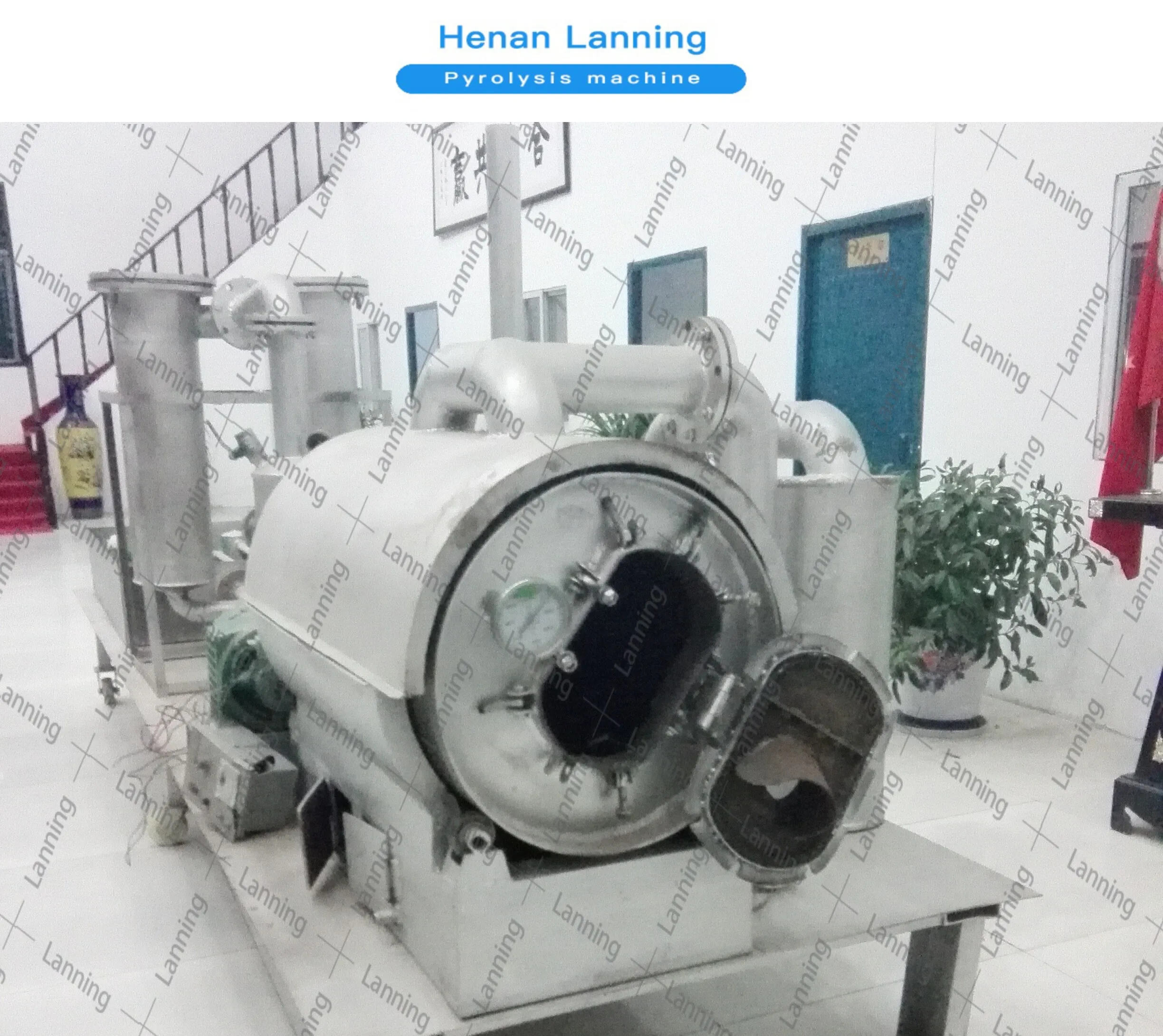 Lanning 1-3 tons mini type integrated scrap cables and aluminium-plastic wastes reycling pyrolysis plant to fuel and metal