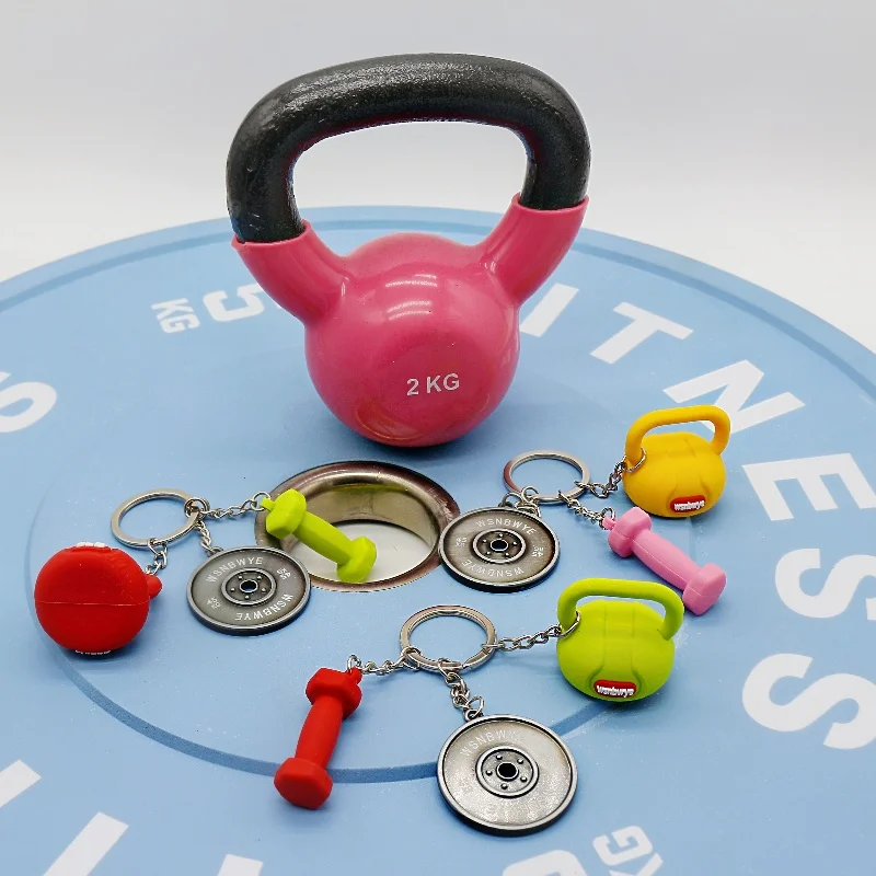 25 lb gym lbs pink bench band Designer 2kg portable Kettlebell Barbell portable sets adjustable dumbbell 7.5kg 25 lbs Keychain