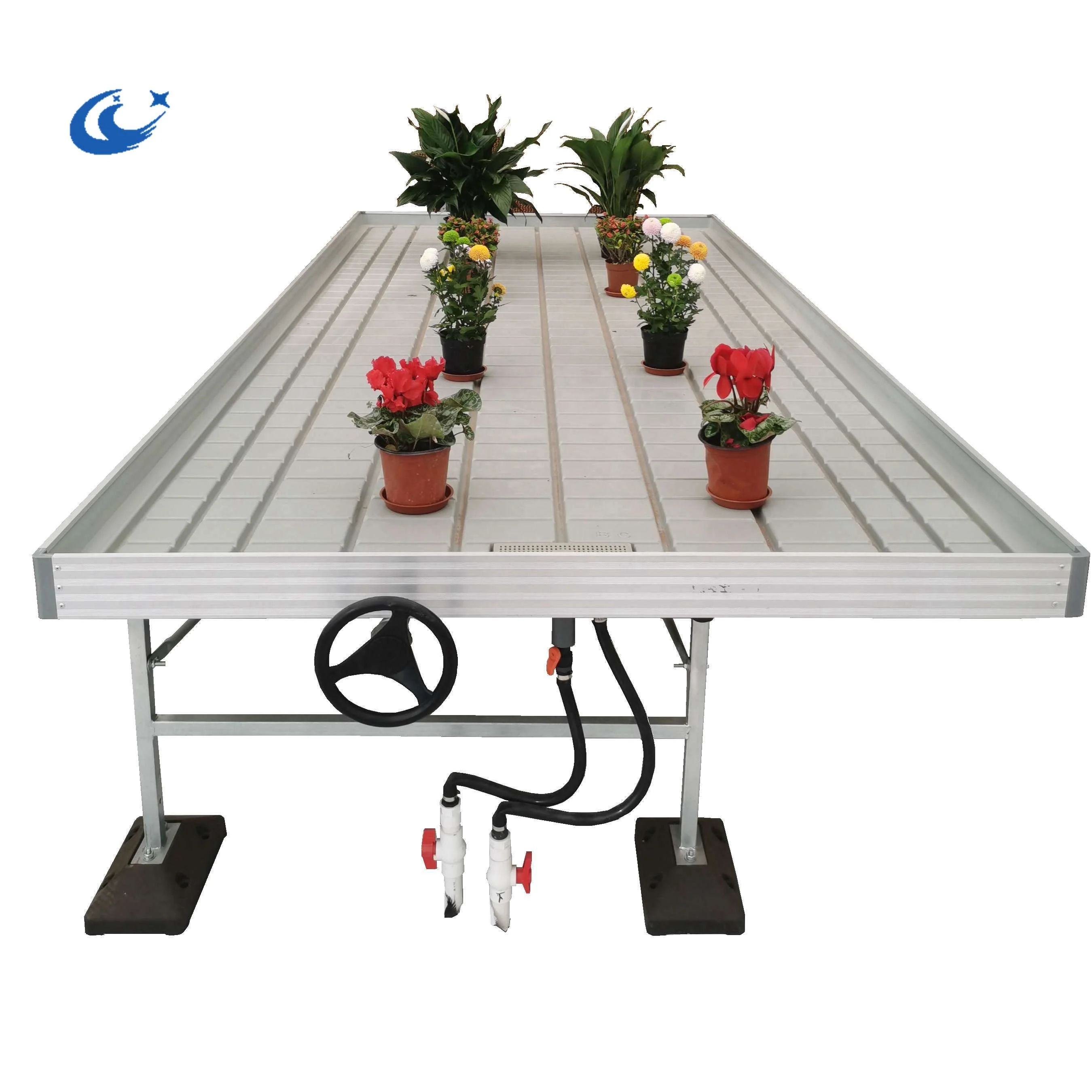 ABS Ebb and Flow Trays Hydroponic Flood Rolling Benches