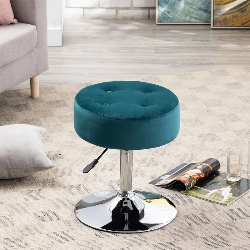 Wholesale Cheap used Fashion Swivel Adjustable Height Velvet Bar Stool Ottoman Foot Chairs Stools