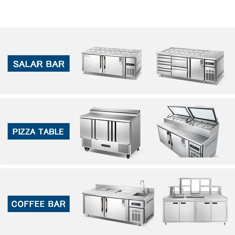 Focus on Refrigerator Undercounter Refrigeration Shelf Dividers Kitchen Glass Door Display Chiller