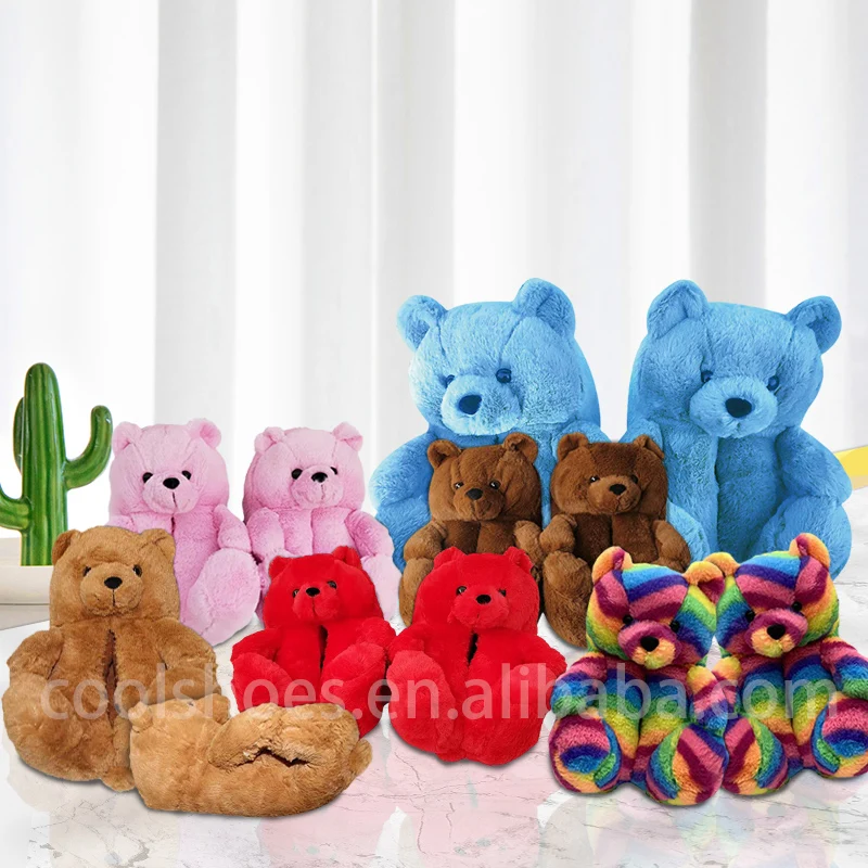 
Hot sales House Slippers Lovely plush slipper animals teddy bear slippers 