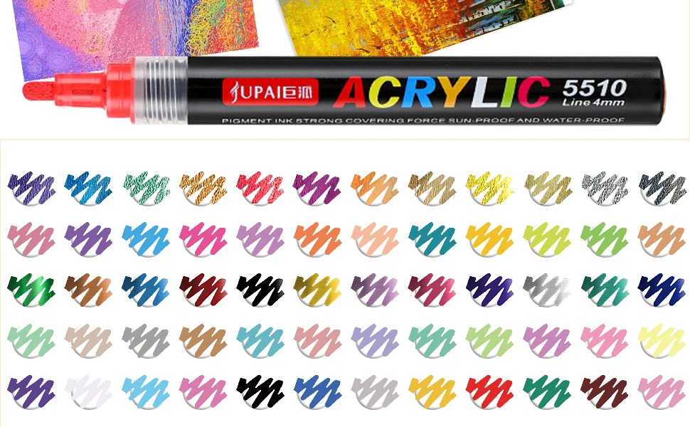 High quality stationery wholesale smooth long-lasting bright color Durable nib watercolor acrylic paint marker 60 set