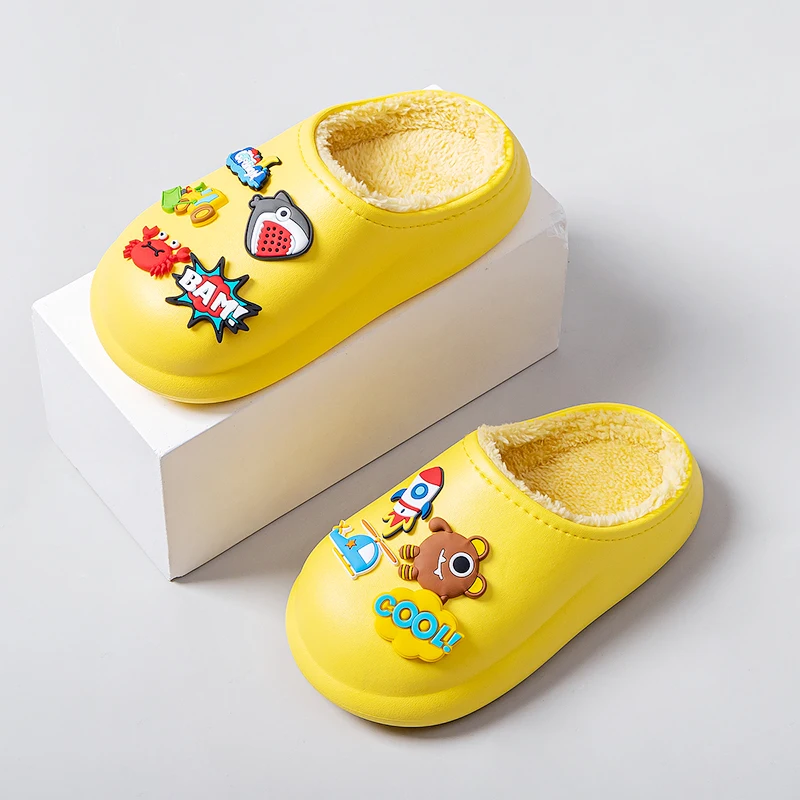 Cheerful Mario 2022 new style Home fluffy Slippers wholesale cute winter kids shoes for girls toefl at home footwear stock