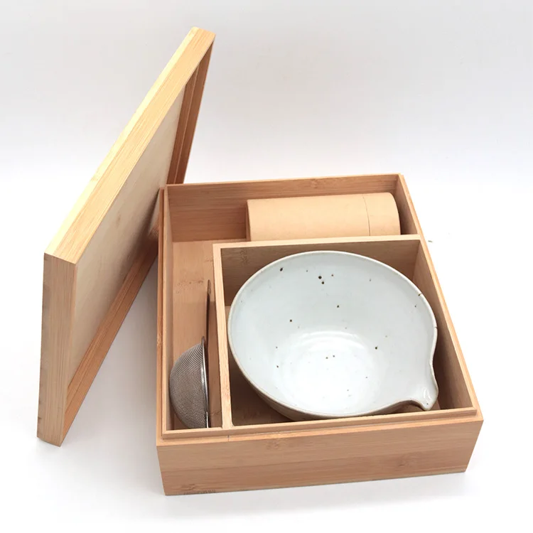 Estick Eco friendly  japanese Support Custom Logo Matcha Gift Kit Packaging WoodenSet Premium Ceremony