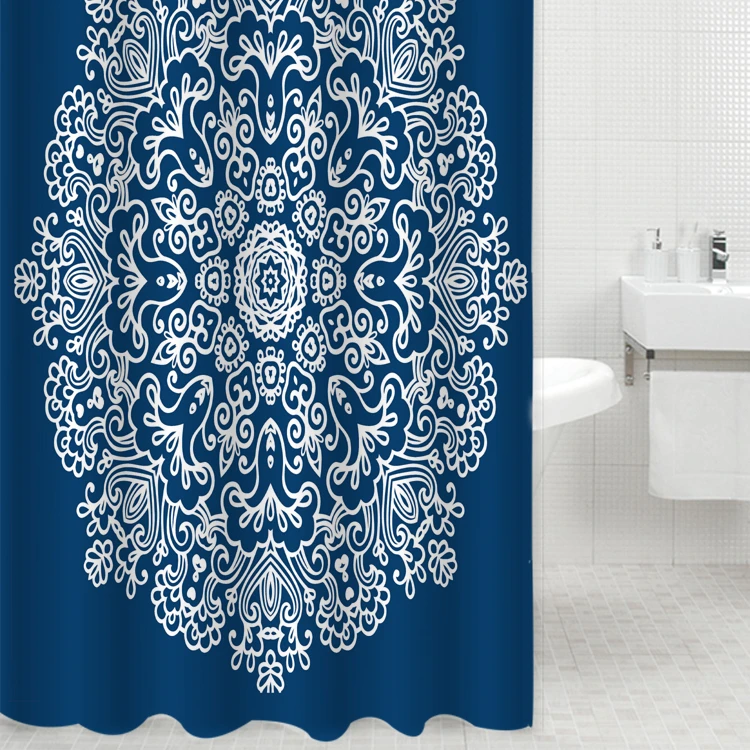 Wholesale Bathroom fabric shower curtain Waterproof polyester Shower Curtain printed mildewproof shower curtain 3d