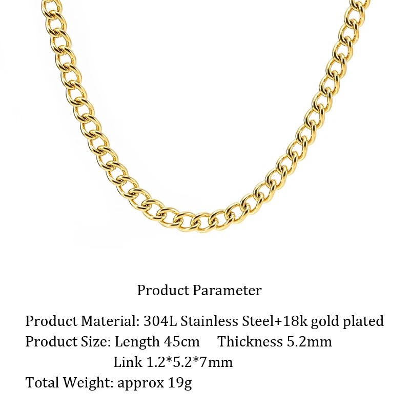 Wholesale Thicker Cuban Link Chain Gold Filled Plated Men Necklace Hip Pop Chain Jewelry