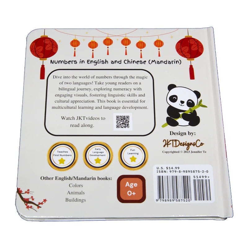 Wholesale Custom Printing Coloring Hardcover Children Count education Cardboard Board Book Printing Services