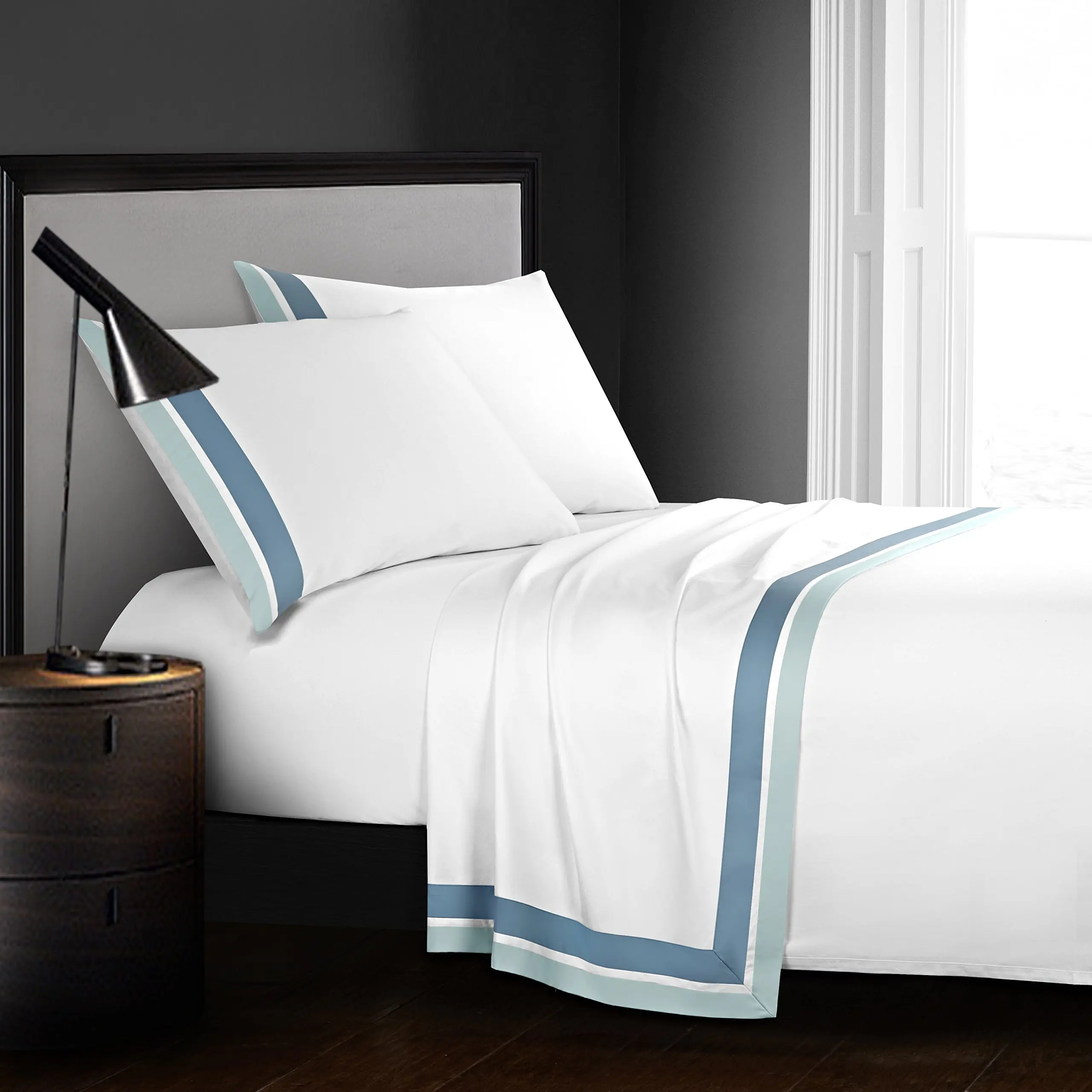 Hotel 400TC egyptian cotton bedding linen set king size bed sheet luxury cotton bedding set