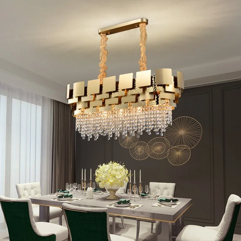 Wholesale lighting factory direct sales square brass crystal lamp custom chandelier