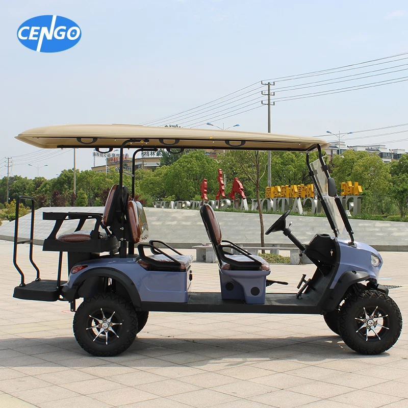 Utility vehicle Electric golf cart 6 passenger for sightseeing Motor Acid Battery Lead 4 wheel drive club car