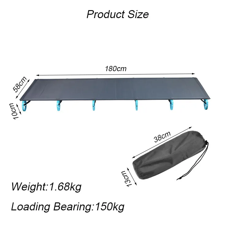 Singda Aluminum Metal Outdoor Army Military Camping Hiking Folding Sleeping Cot Camp Bed For Adults