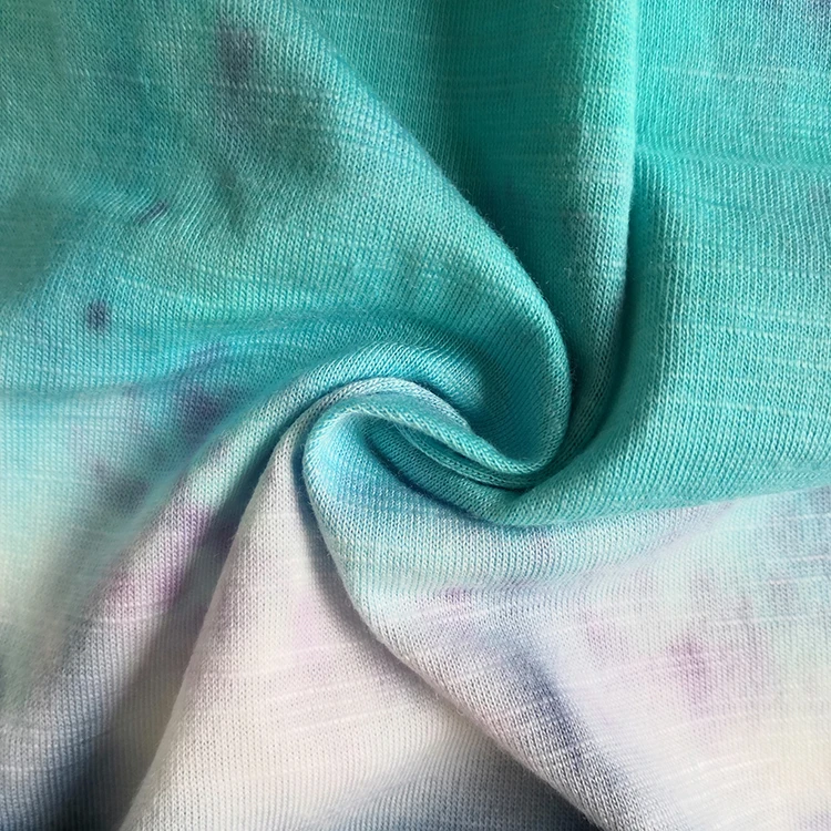 Tie dyed 50% cotton rayon blend single jersey