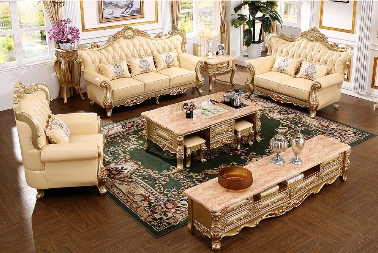 OE-FASHION изысканный комплект диванов в европейском антикварном стиле превосходное качество элегантная мебель для гостиной
