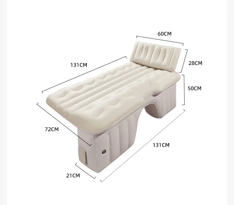2024  Thickened Camping Car Universal SUV Air Pump 2 Pillows Travel Bed Backseat Suv Air Mattress Sleeping Inflatable Air Bed