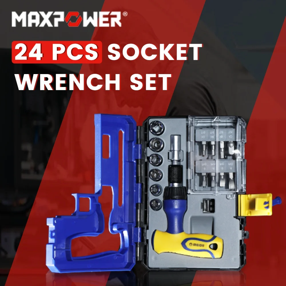 Maxpower 24 in 1  Bits and socket wrench set with Storage Case for Home