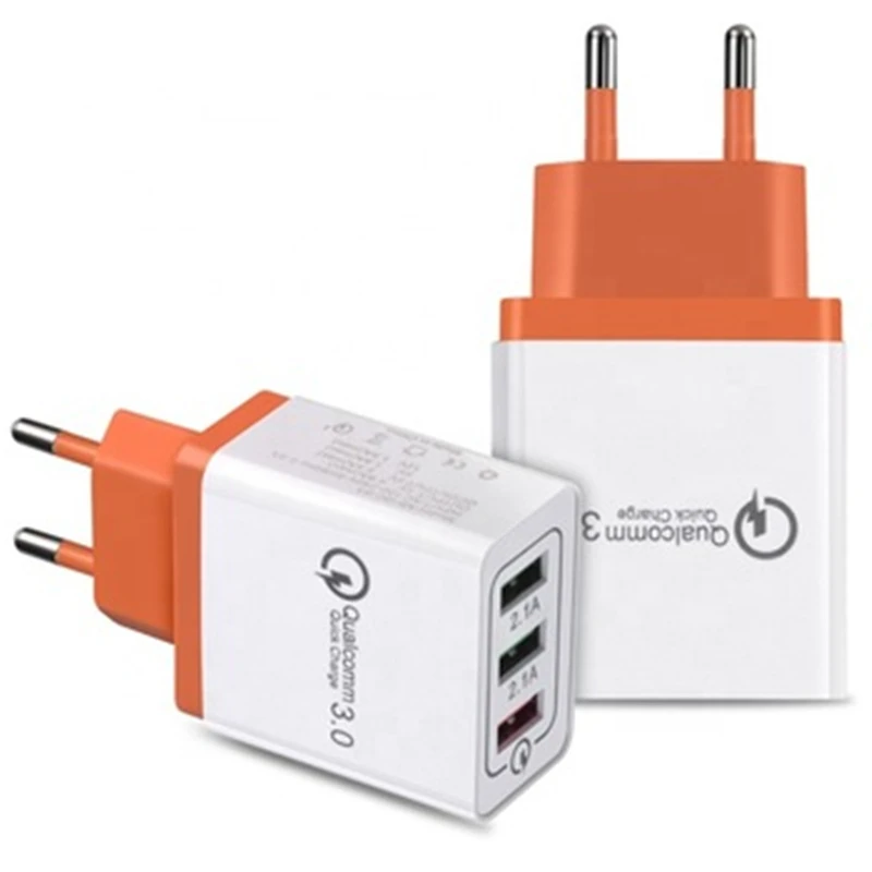  Быстрое зарядное устройство с 3 портами QC3.0 USB-устройство для зарядки телефона дорожное вилкой ЕС США