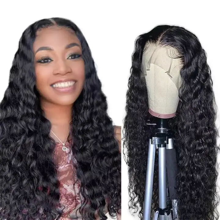 Wholesale Cheaper Price Vendors Kinky Curly Human Brazilian Ponytail Hair Wigs Glueless HD Lace Front Wig For Black Women