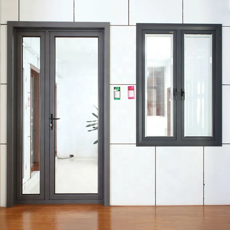 Double glass aluminium soundproof used exterior french doors