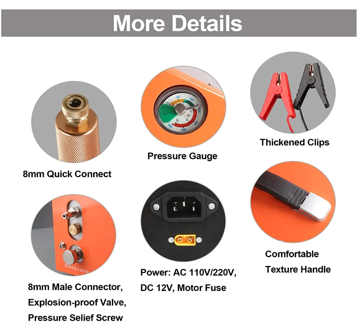 Pcp air compressor 4500psi oil-free fan cooling 12v DC or 110v AC automatic shutdown compressor pcp pump